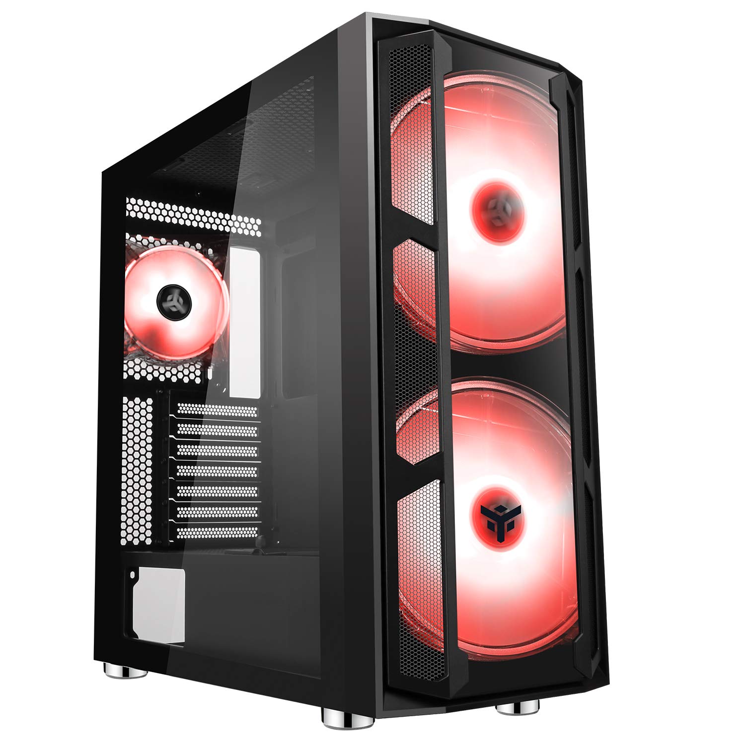 Itek MAJES 20 EVO – Case PC Gaming Full Tower ATX, 2x20cm Ventola, RGB Addressable, USB3, Pannello laterale e frontale in vetro temperato, Nero