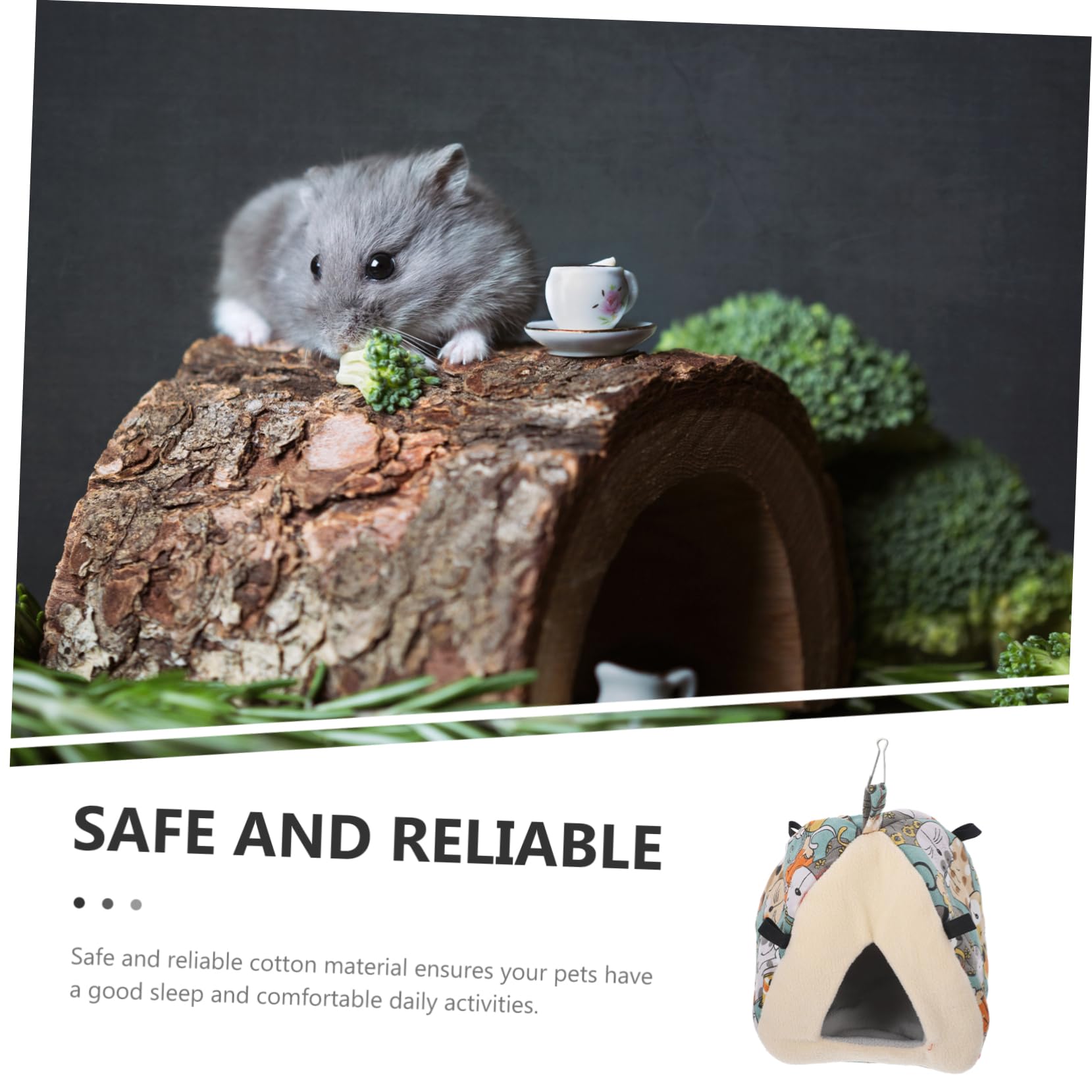Yardwe Cozy Chinchilla House Warm Hideout for Hamsters Guinea Pigs Rats and Squirrels Breathable Easy to Attach Safe for Indoor Use