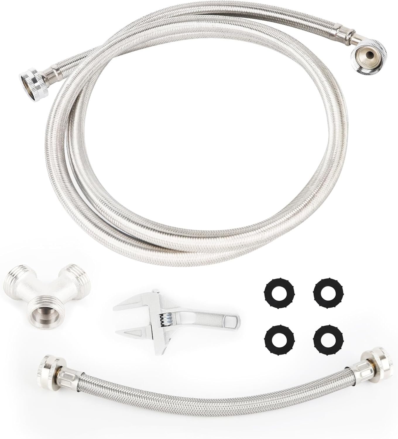 Klabb Steam Dryer Hose Kit Washer Hoses 6Ft with Dryer Vent Elbow 90,1Ft Washer