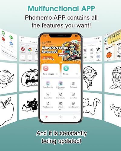 Vista 4 de Phomemo M04S - Impresora térmica con adhesivo AI, impresora inteligente con Bluetooth, compatible con 2/3/4 pulgadas de ancho de impresión, 300 ppp