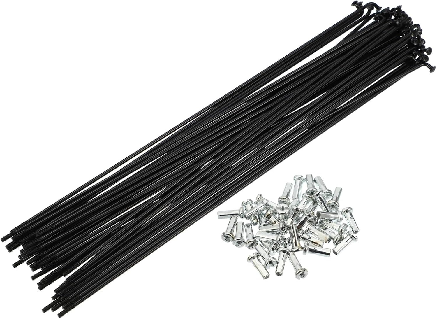 14G 2.0MM J Bend Bicycles Steel Spokes 136-293mm Length with Nipples Straight Head Bike Replacement Parts Black Bike Spoke Accessories Cycling