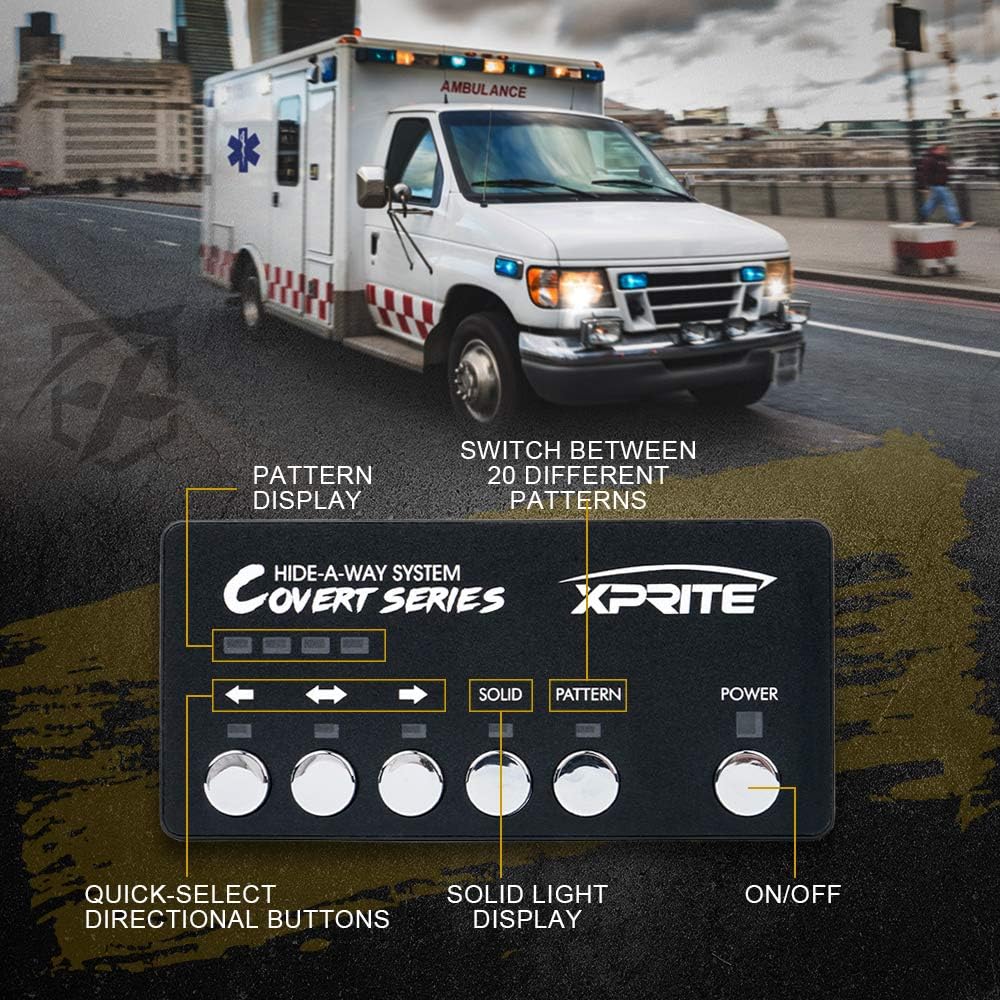 Xprite Hideaway System Control Panel with buttons for pattern selection and power.