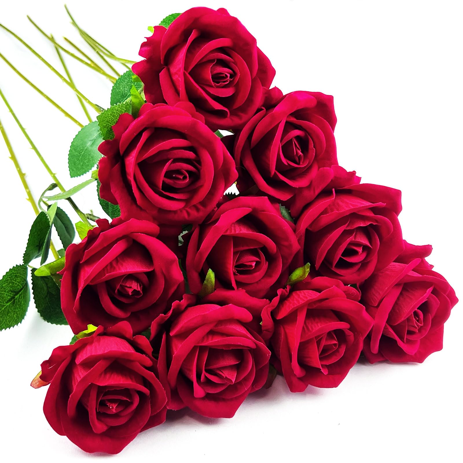 Amazon｜DECEED 造花 バラ ローズ 薔薇 10本セット 花束