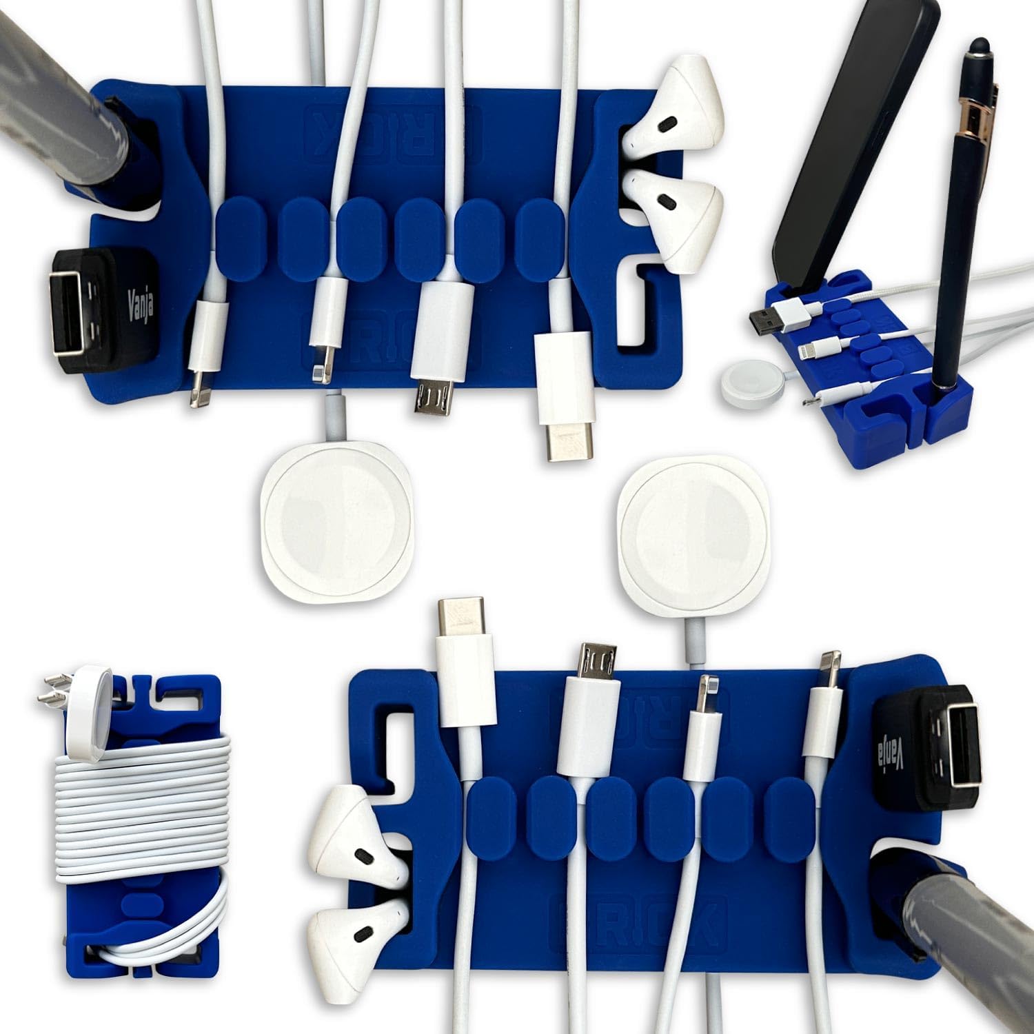 DeskBrick 2-Pack Weighted Desk Organizers & Cable Holders