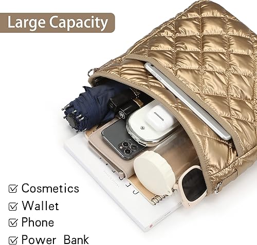 Miniatura 5 de Bolsas cruzadas acolchadas para mujer, patrón único con correa acolchada, bolsos cruzados para mujer, bolsa acolchada para mujer