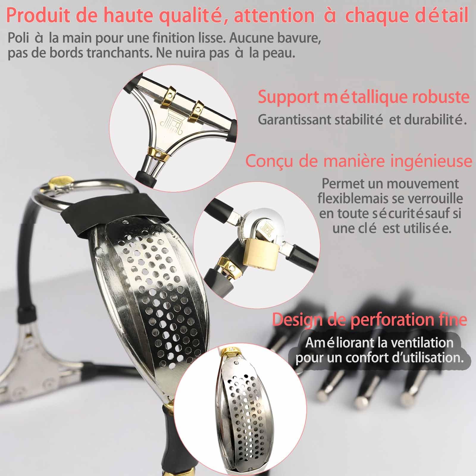 Female Chastity Belt - Invisible Lockable Stainless Steel T-Back Chastity Device for Women BDSM Bondage Panties Adult Sex Toy