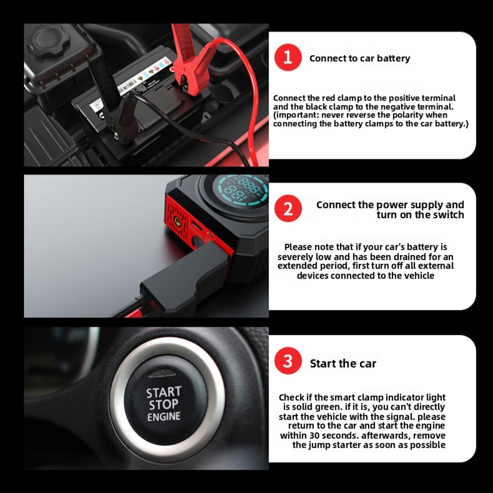 Jectse Arrancador de Coche, 2000 A con Batería de 18000 MAh, Compresor de Aire de 150 PSI, Batería Externa, Linterna LED, para Arranque de Emergencia de Vehículos de 12 V, Camiones,