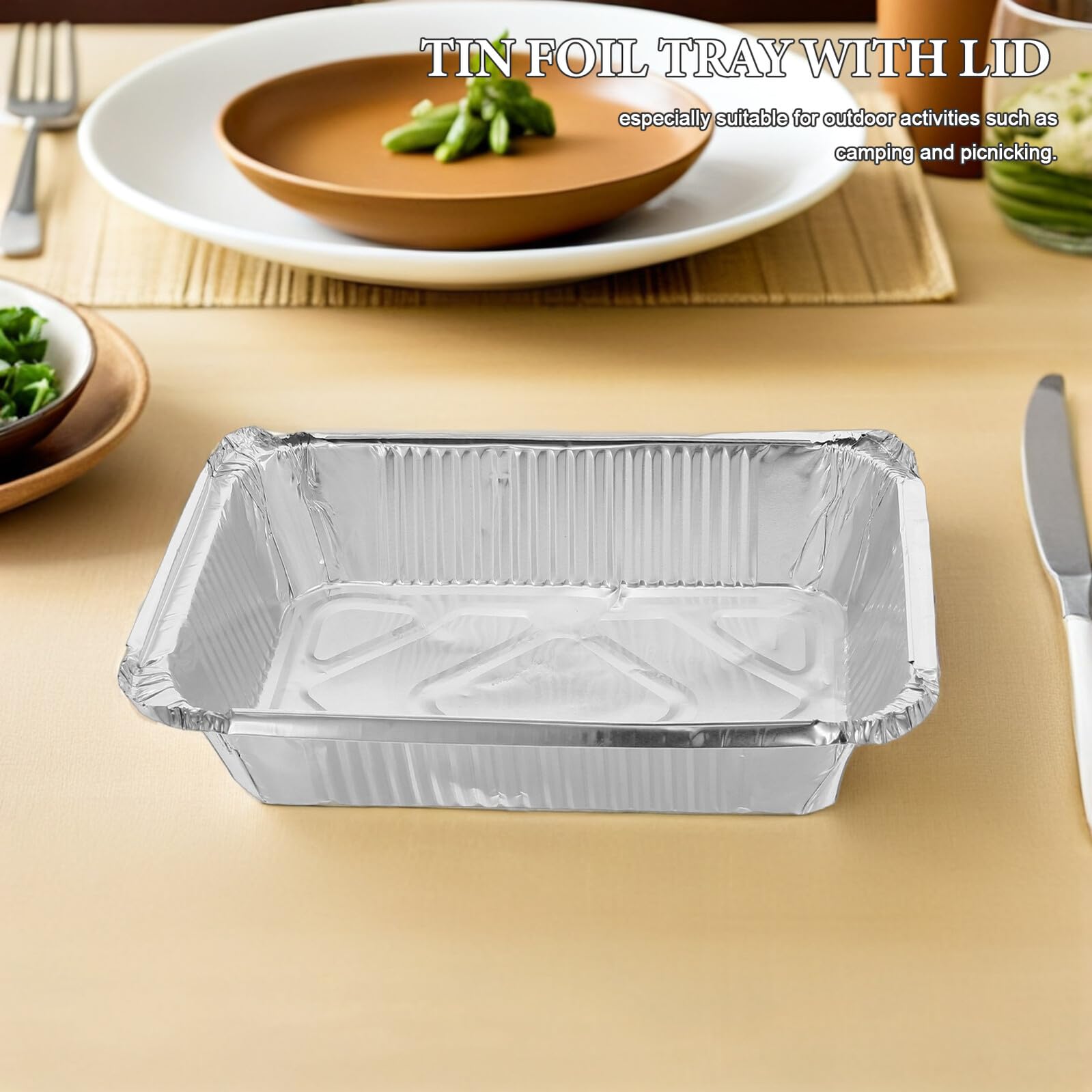 Alipis Lot de 25 Barquettes Aluminium Jetables 1000ml avec Couvercle Plateau en Aluminium pour Barbecue et Cuisson Contenant Alimentaire pour Pique-niques et Voyages