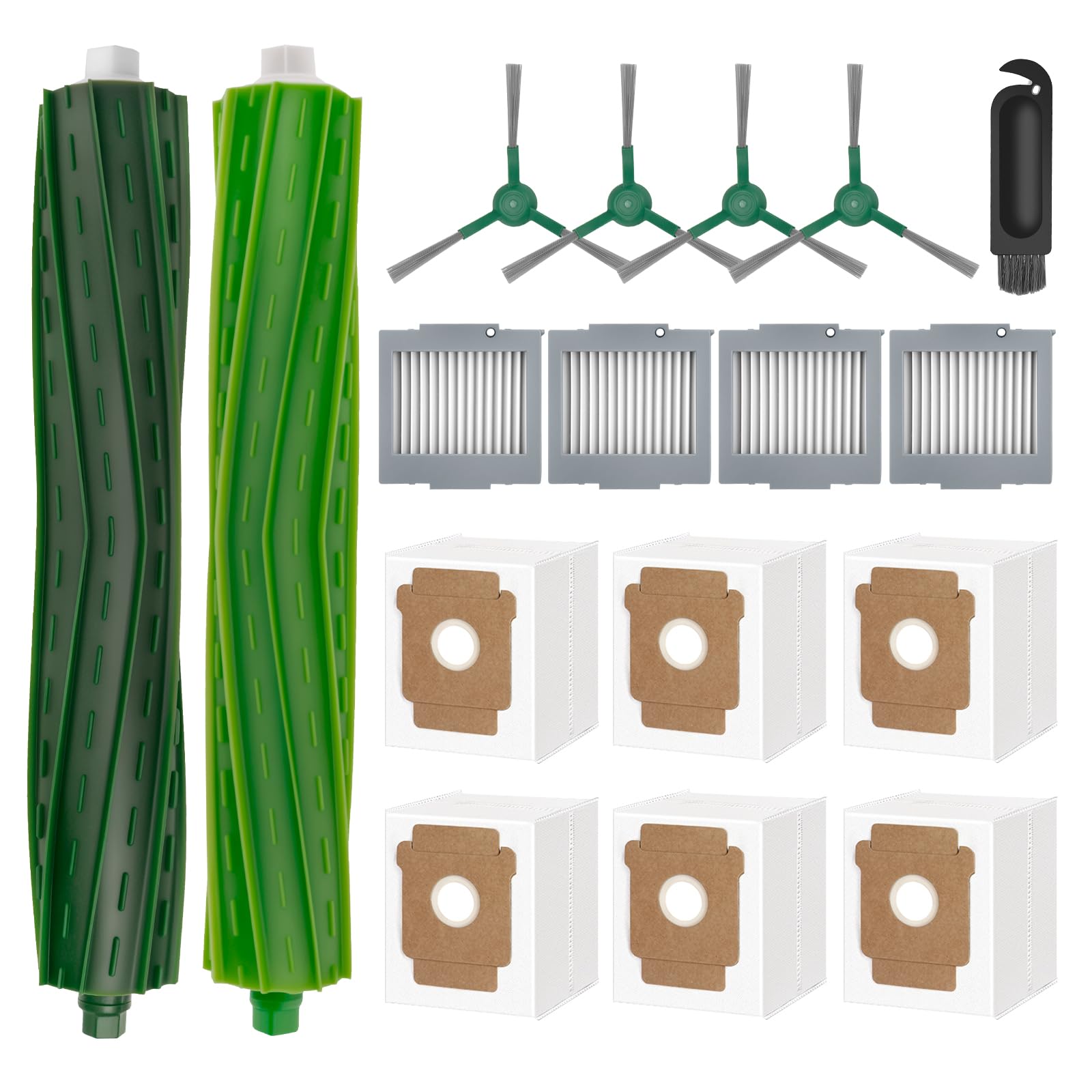 Chuancheng 17 Pack Accessories Kit for iRobot roomba max 705 vac/Plus 504 Vac Vacuum Cleaner, Replacement Parts with 6 Dust Bags, 4 Filters, 4 Side Brush, 2 Main Brushes, 1 Cleaning Tool
