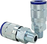 Vista 8 de ColorFit by Milton Kit de acoplador y enchufe - (estilo T, azul) - 1/4" NPT, (14 piezas) - S-314TKIT
