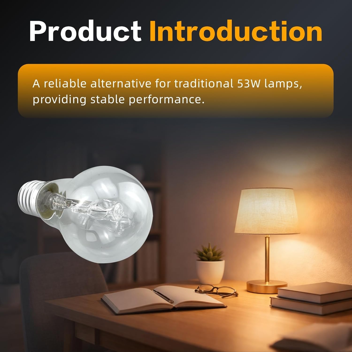 4Pcs A55 E27 Halogen Lamp 96 * 55mm 2700K Halogen Bulb Replacement E27 Screw Base for Incandescent Lamp
