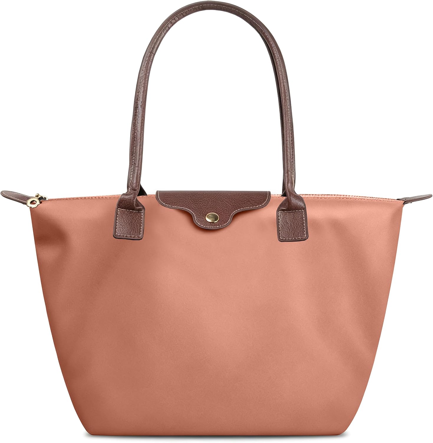 Nylon Tote Bag for Women, Lightweight Foldable Shoulder Tote with Zipper, Large Work Travel Bag for Everyday Use