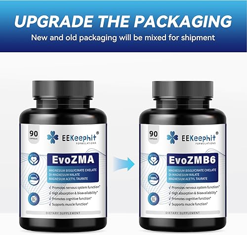 Miniatura 6 de Complejo de magnesio de 1537 mg  3 formas de magnesio (glicinato, taurato de acetilo y malato), zinc y B6  Soporte para dormir de alta absorción,