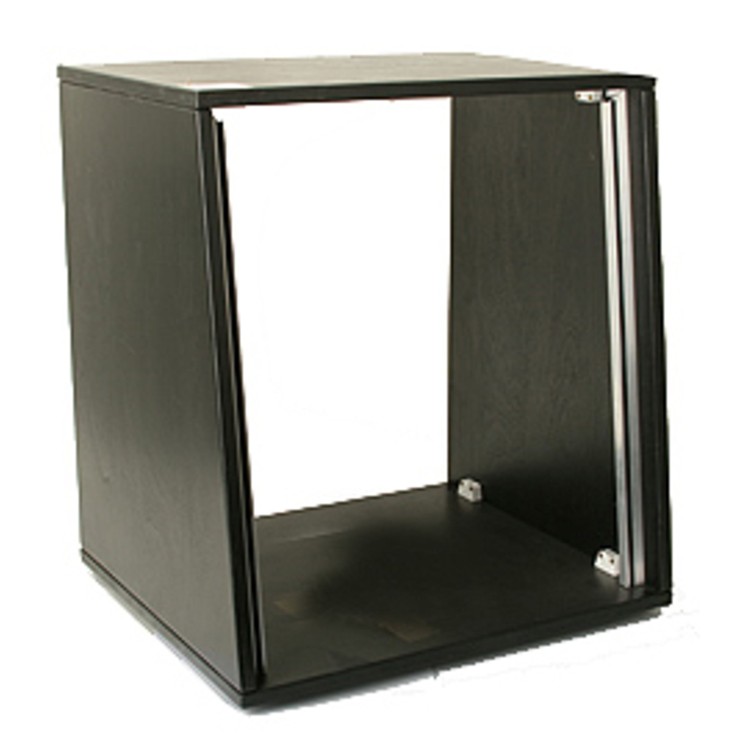 Höhenverstellbares Studiorack 18mm Multiplex Schwarz 20 HE 530x950x450mm Bausatz 7° Neigung inkl. Rackschrauben Ideal für Studio-Equipment Stabil Platzsparend