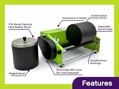 Miniatura 5 de WireJewelry Pro-Series - Kit de vaso de roca de doble barril, incluye 3 libras de piedras preciosas de The World Stone Mix y 2 lotes de grano