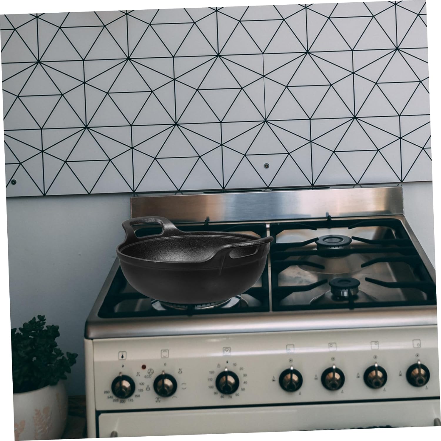 Cast Iron Saucepan Non-stick Coating Style Pot Stew Pot Outdoor Cooking for Camping