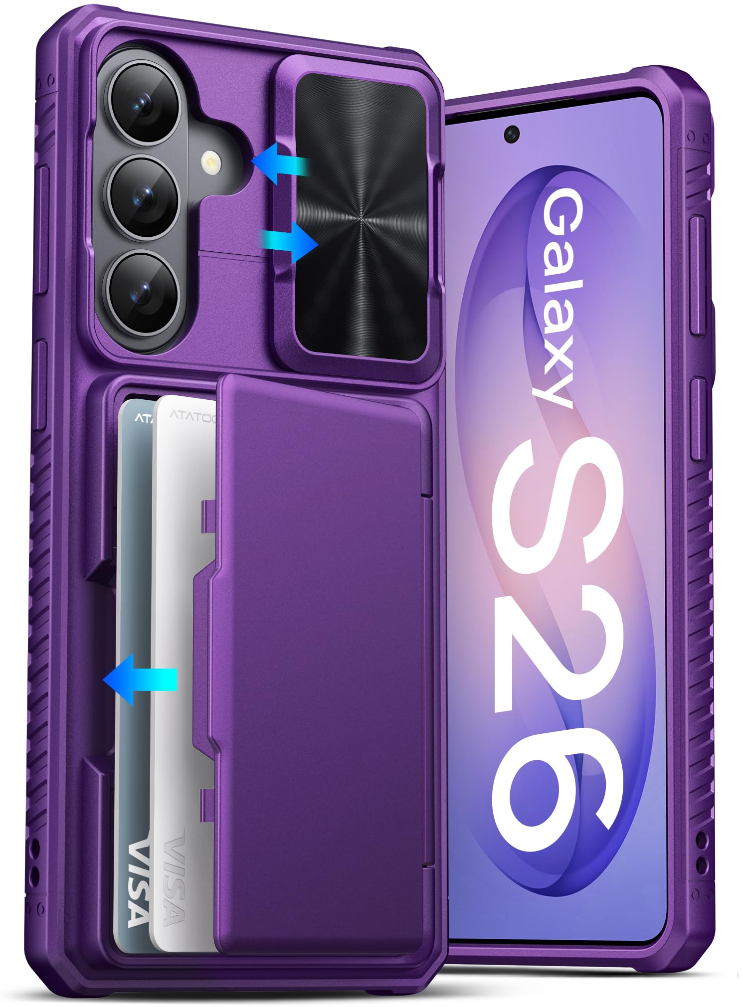 Photo 1 of ATATOO for Samsung Galaxy S26 Case Wallet with Card Holder, Dark Purple