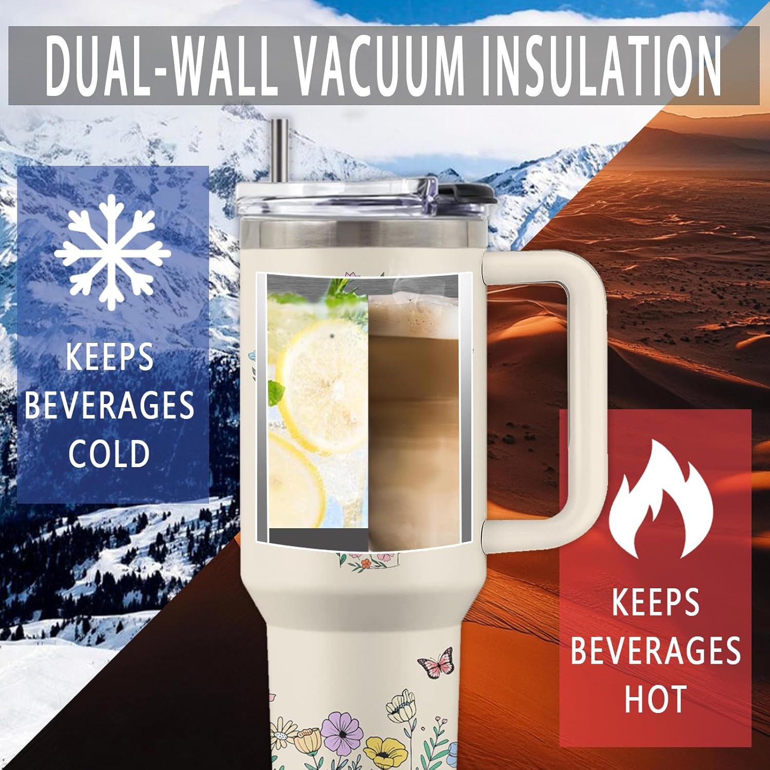 Christian Gifts for Women, 40 Oz You Are Tumbler with Handle & Straw, Religious Faith Inspirational Bible Verses Gift for Women, Christian Tumbler, Gifts for Thanksgiving Christmas, 1 PCS - Image 5