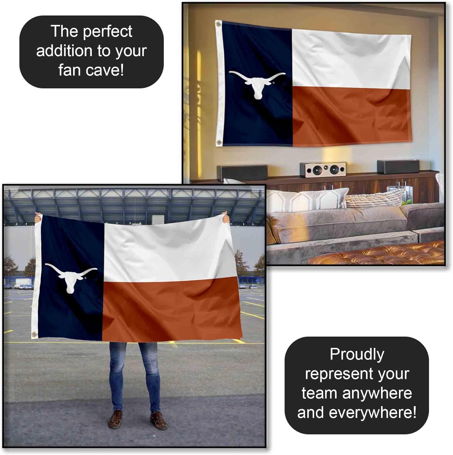 College Flags & Banners Co. Texas Longhorns Texas State Flag