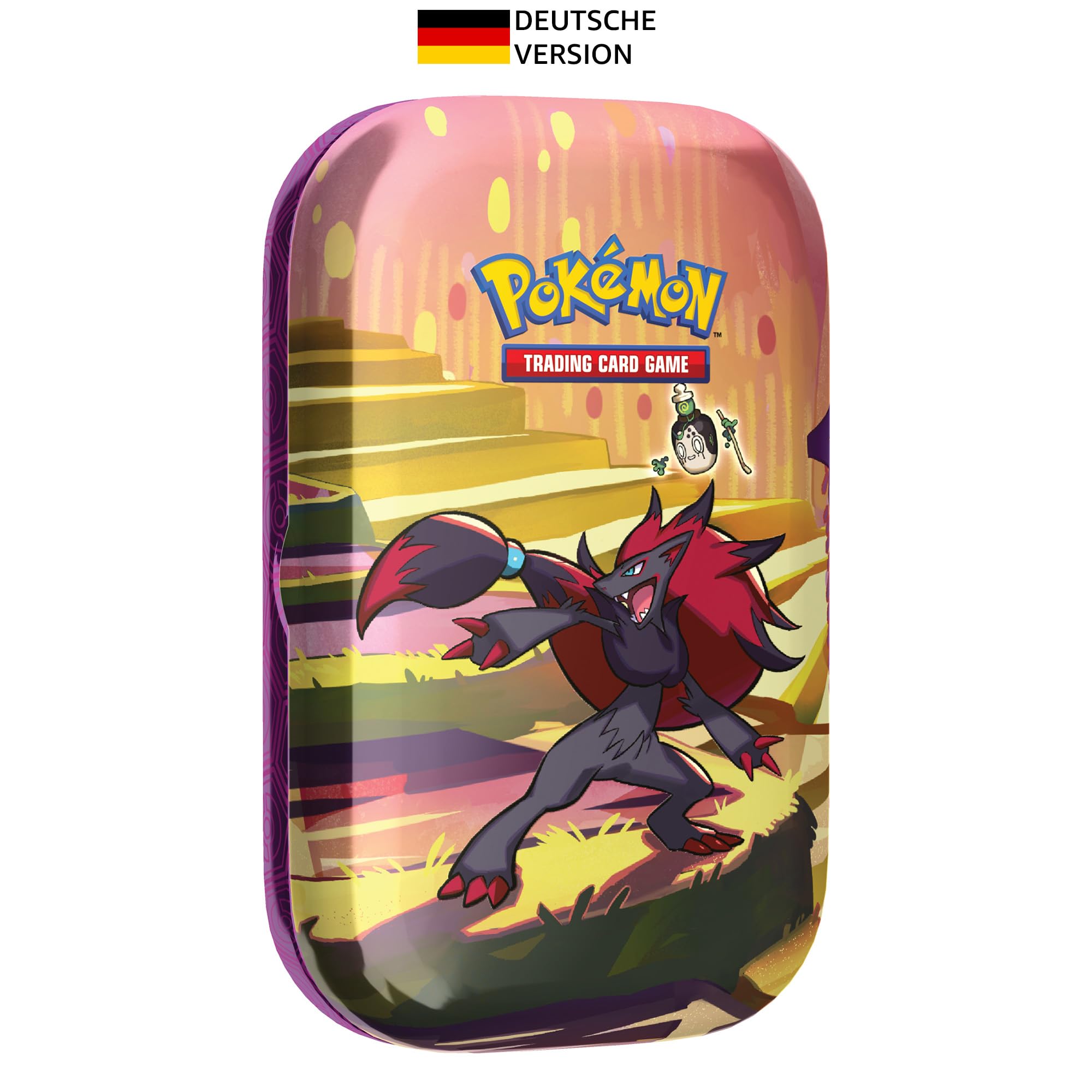 Pokemon - Trading Card Game: Mini Tin Box Crimson & Purple - Mist of Legends - Zoroark (2 Booster Packs & 1 Sticker Sheet)