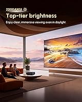 Vista 4 de Proyector inteligente 4K HDR con sistema operativo Android, audio DB, enfoque automático, WiFi Bluetooth de alto brillo de 2200ANSI, HDMI ARC, baja