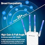 NEWFAST 2026 WiFi Range Extender,Wireless Repeater for Home with 4 Rotating Antennas,MU-MIMO,4X Faster,Covers Up to 9,800 Sq.ft and Support 35 Devices,WiFi Signal Booster Support WPS One Key Setup