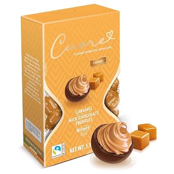 Witors Chocolates, Cuore Chocolate Truffles with Creamy Filling, Italian Truffles, Made in Italy, Perfect for Gifting 5.11 Ounce, Caramel