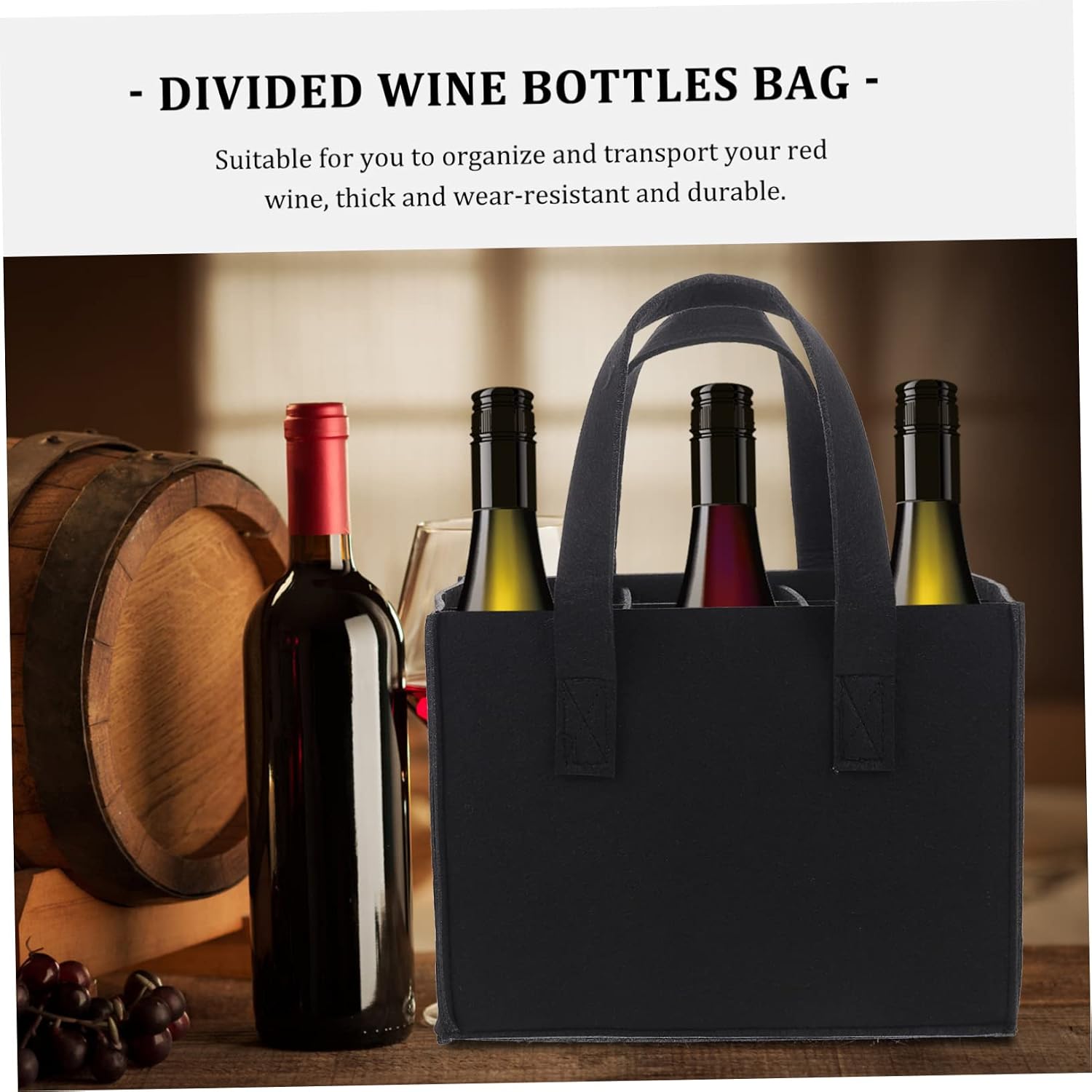 Soft and Comfortable Wine Bag Portable Wine Bottle Bag Removable Partition