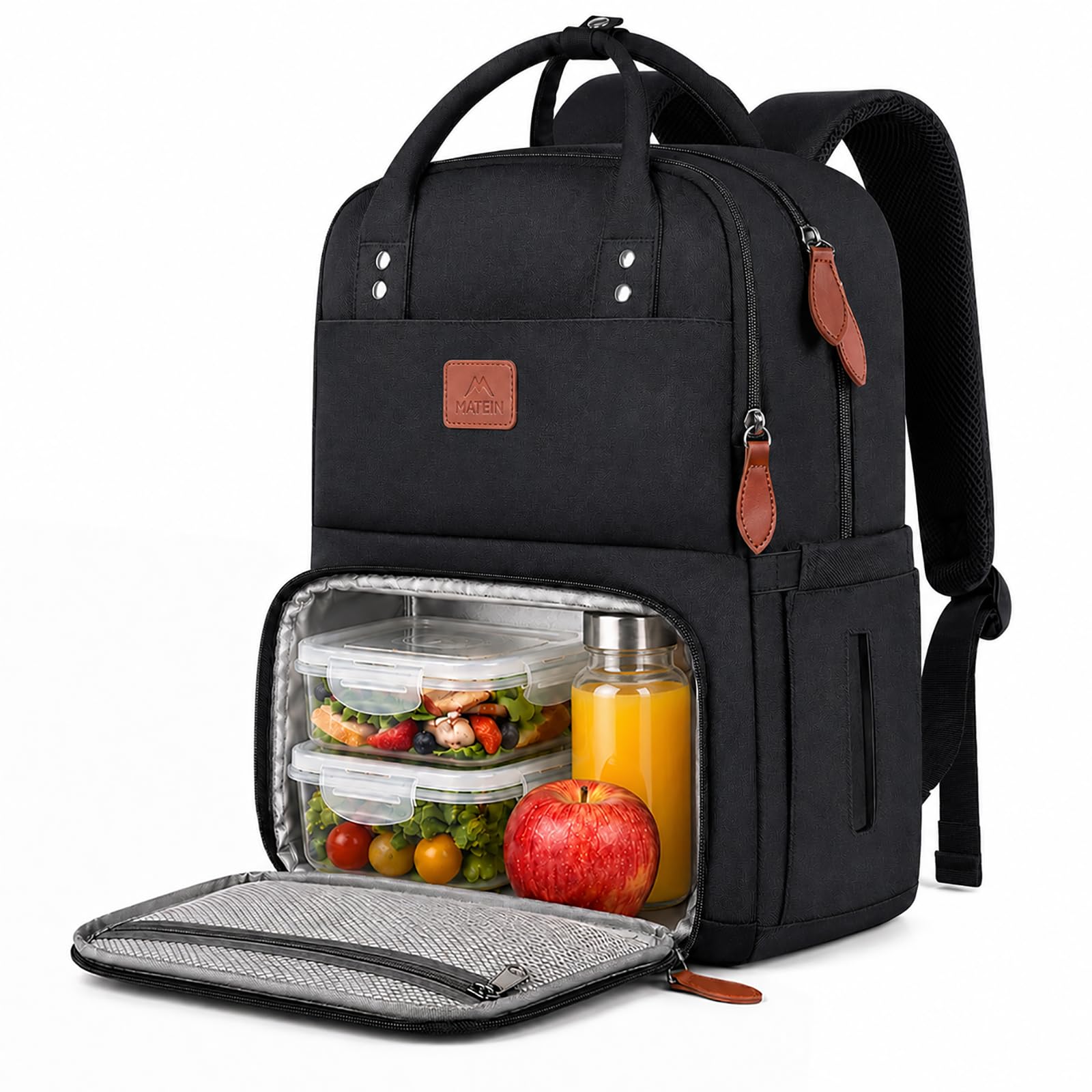 Photo 1 of MATEIN Lunch Backpack with Insulated Compartment for 15.6" Laptops - Black