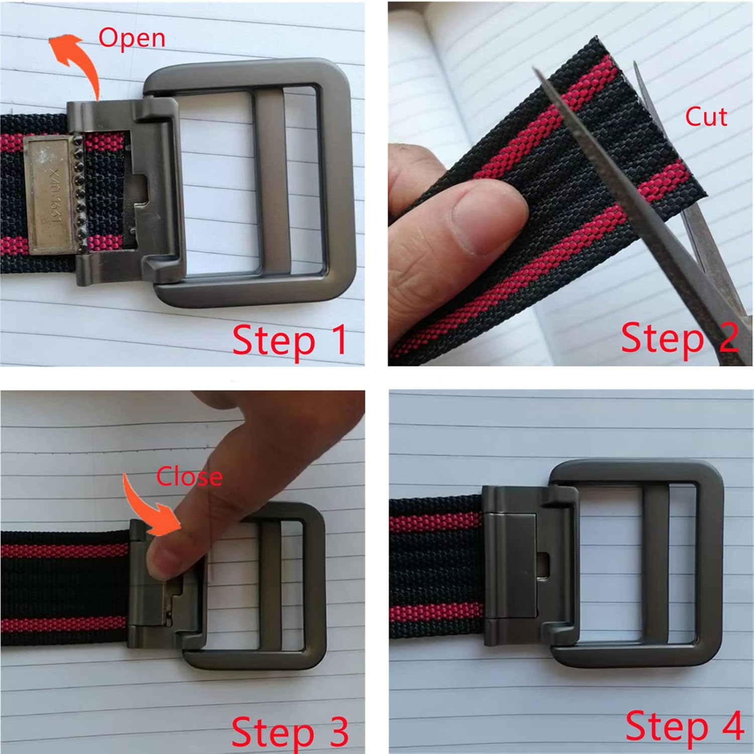 Belts for Men, Nylon Adjustable Military Tactical Belt with Double D Ring Buckle, 2 Pack