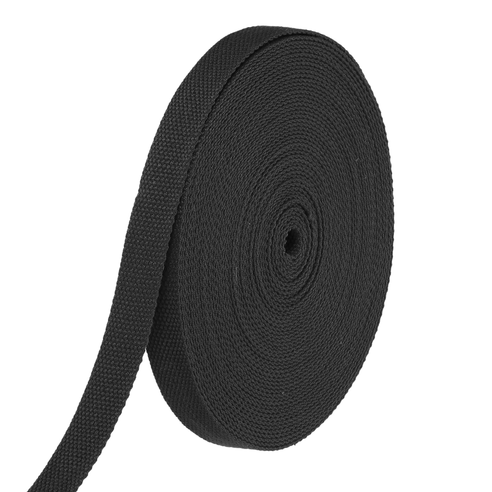 sourcing map Cotton Webbing 20mm x 14m (W x L) Polyester Cotton Weave Webbing Strap Twill Tape Ribbon for Art and Crafts Webbing Tote Bag Handles Cloth Belt Making Outdoor Supplies, Black