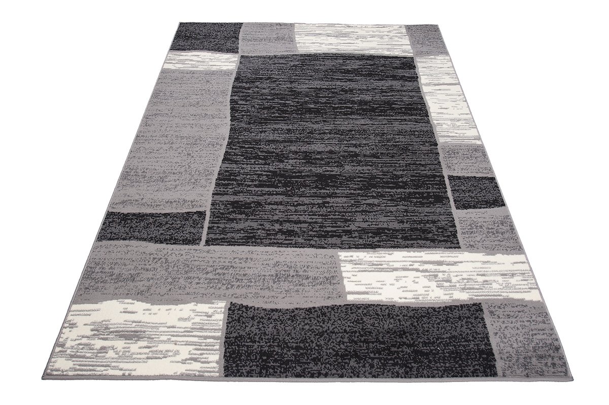 Mazovia Tappeto Salotto Geometrico e Moderne Pelo Corto - Tappeti Soggiorno Turchi Originali - Tappeti Camera da Letto - Tappeti Salotto Grandi Dimensioni - Grigio 120 x 170 cm