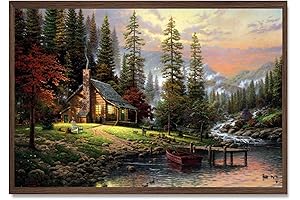 Thomas Kinkade Canvas Poster Wall Art Decor: A Harmonious Blend of Serenity and Rustic Charm