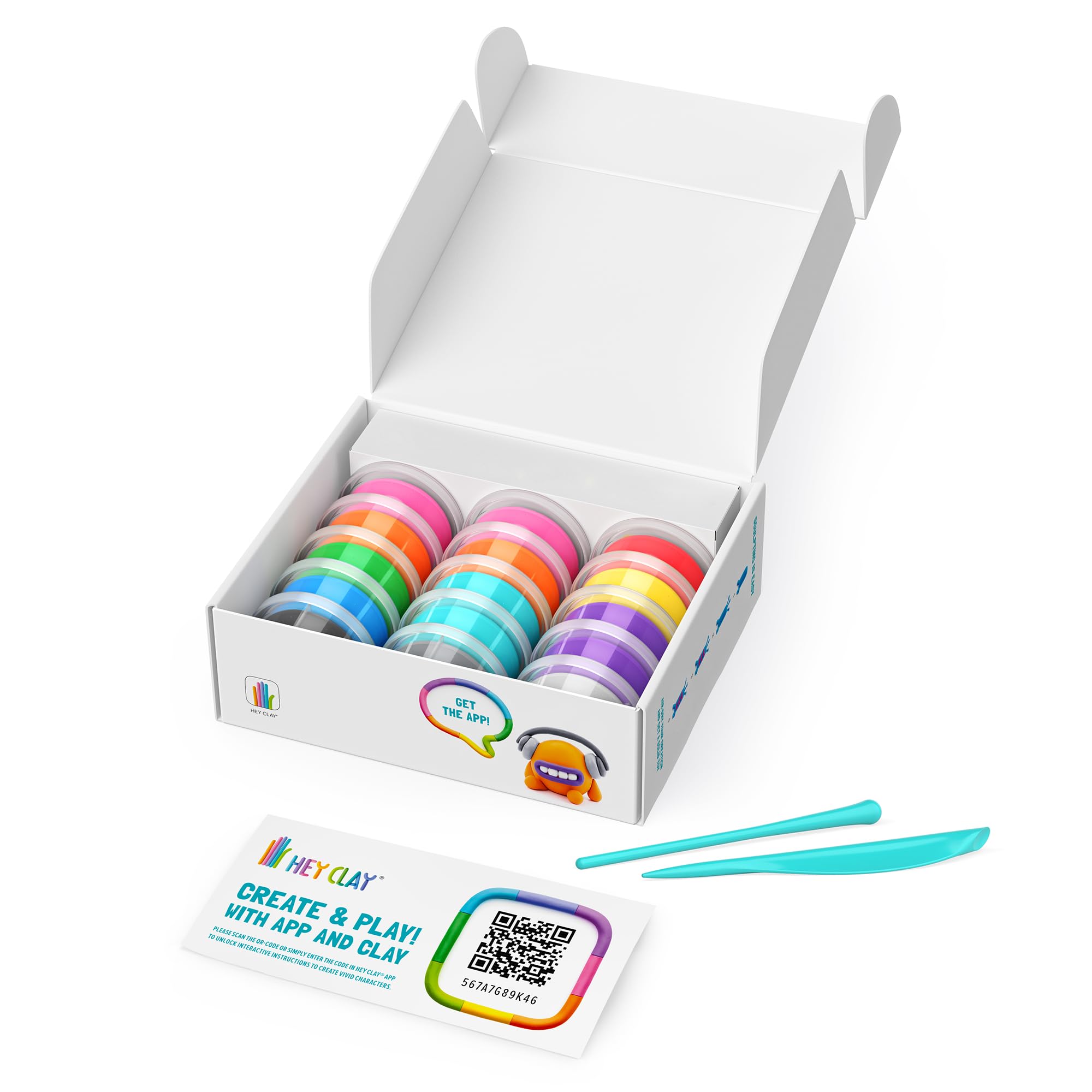 Hey Clay Aliens Set, Colourful Modeling Air Dry Clay for Kids - Image 2