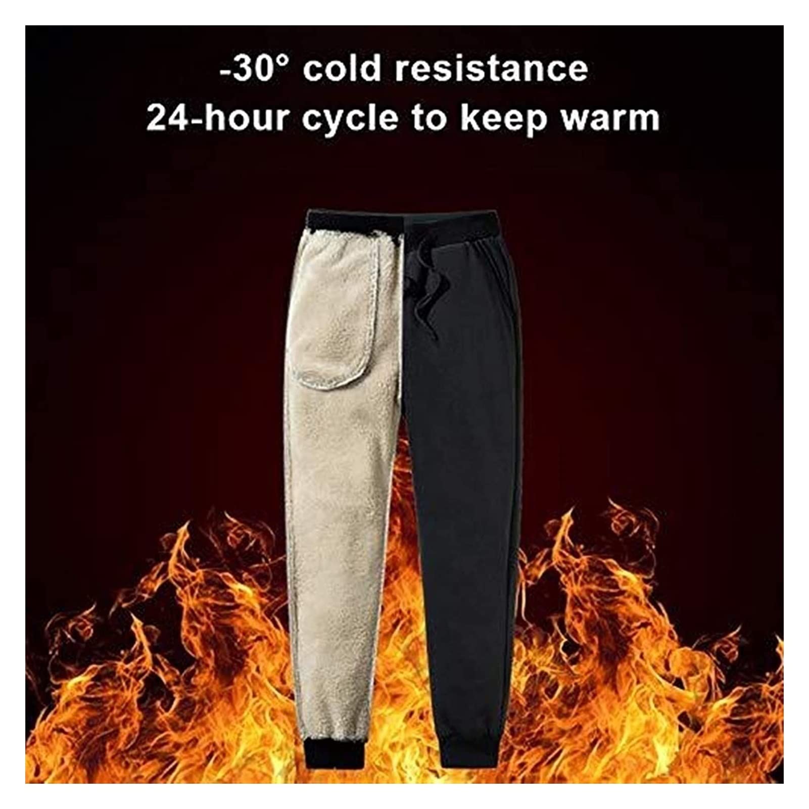 Pantalons De Survêtement for Hommes, Pantalons Thermiques en Polaire Épaisse, Hiver Extérieur, Pantalons De Loisirs Chauds, Pantalons De Sports De Loisirs Doublés en Polaire Homme Pantalon