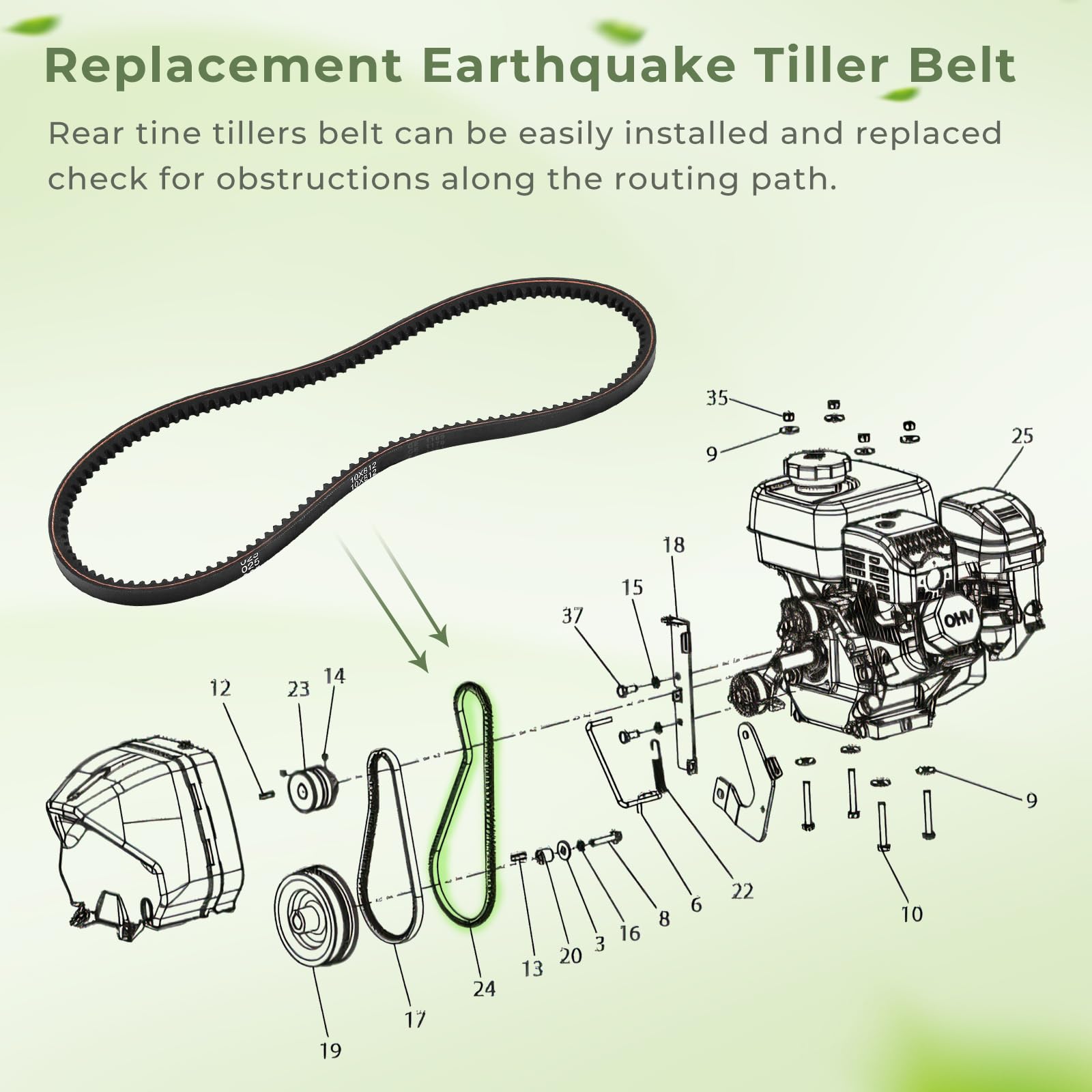 Snapklik.com : 24995 Reverse Belt Replacement For Earthquake 29702 ...