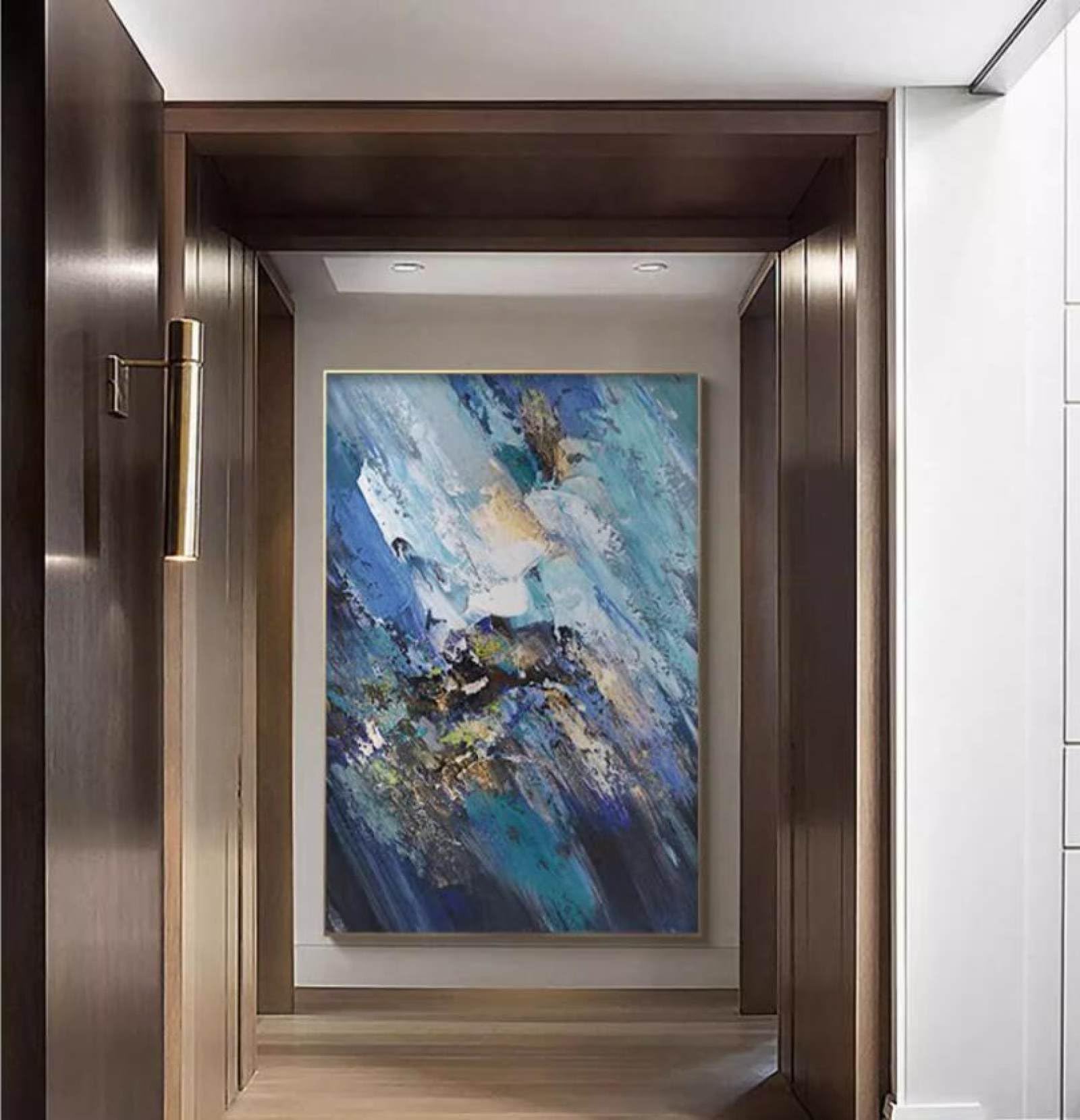 Peintures abstraites peintes à la main pour une ambiance poétique bleue