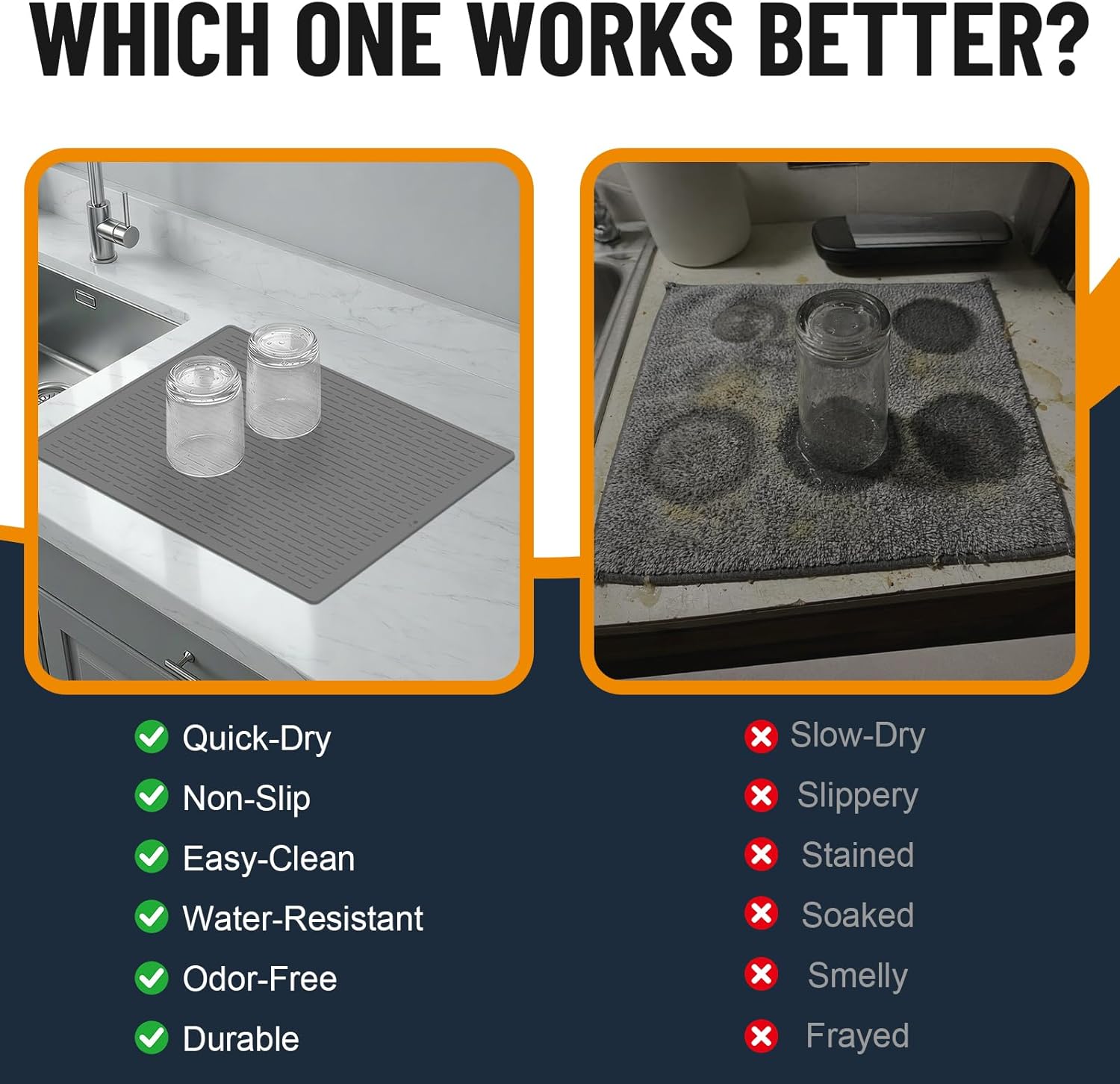 Silicone Dish Drying Mat Grey, Inches Kitchen Drying Mat Oversized, Dish