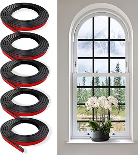 KEOHOLI 32.8ft Black Peel & Stick Window Grid Kit - 5 Rolls Cuttable DIY Grille Inserts for Windows, Doors, Walls