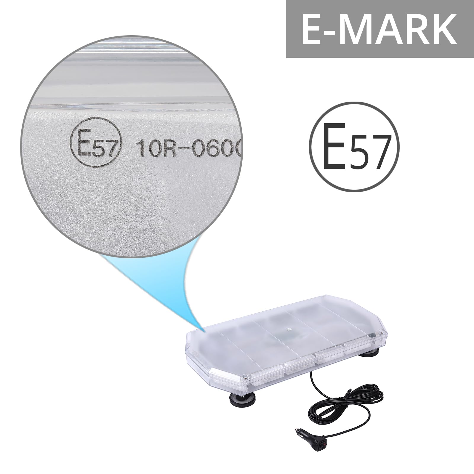 Justech 56 LEDs Luz de Advertencia de Emergencia con 16 Modos de Flash, Barra de Luz Estroboscópica Impermeable con Interruptor de Control de Pantalla Digital para 12V 24V Vehículo Remolque Camión