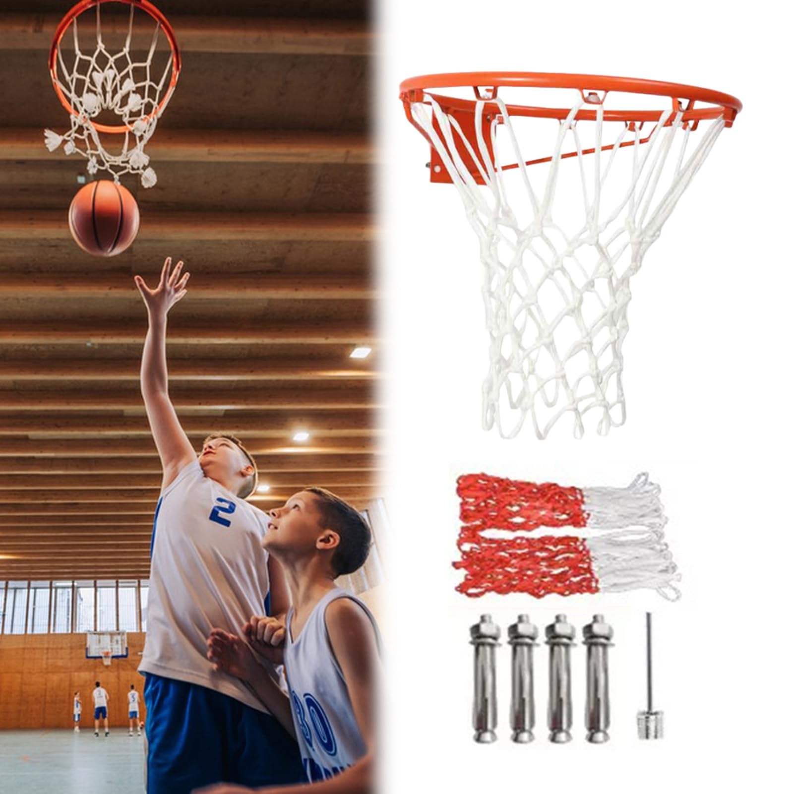 Canasta de baloncesto montada en la pared - Cesta móvil exterior, marco estable, diseño antivuelco, adecuado para ejercicios en patio, entretenimiento en la calle, actividades familiares