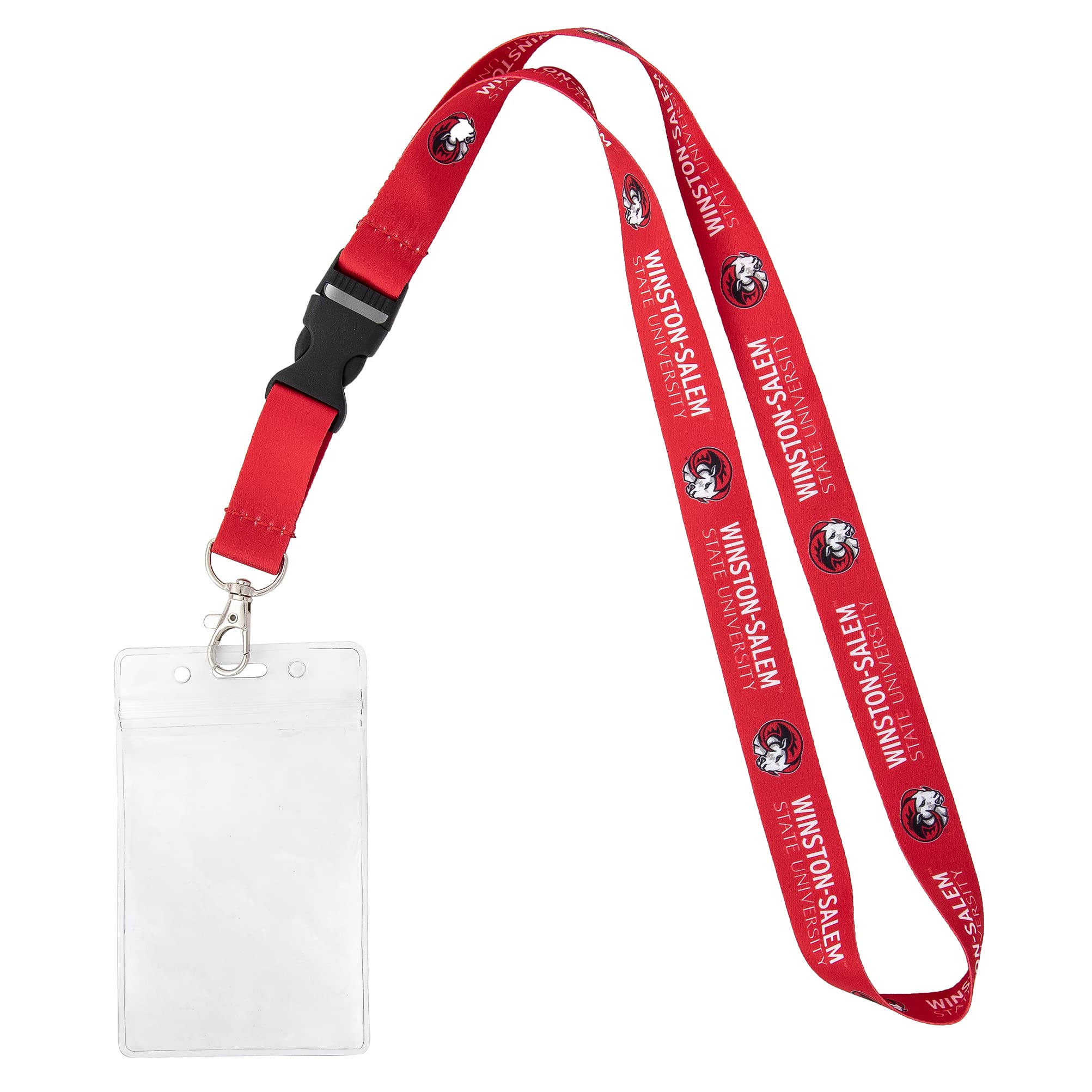 Desert Cactus Winston-Salem State University Lanyard WSSU Rams HBCU Car Keys College ID Badge Holder Keychain Detachable Breakaway Snap Buckle (w/Pouch Red)