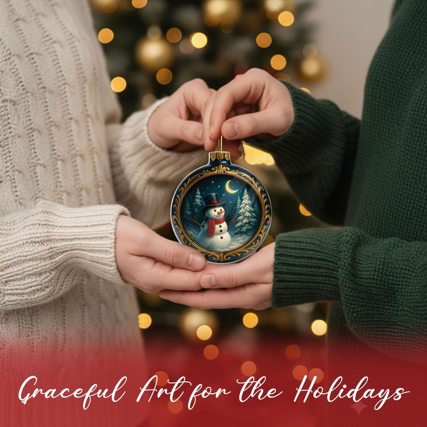 Christmas Ornament 2025, Snowman Ornament, Snowman Ornaments for Christmas Tree, Christmas Tree Ornaments, Acrylic Christmas Ornaments, Suncatcher Effect Stained Glass Car Hanging - Image 6