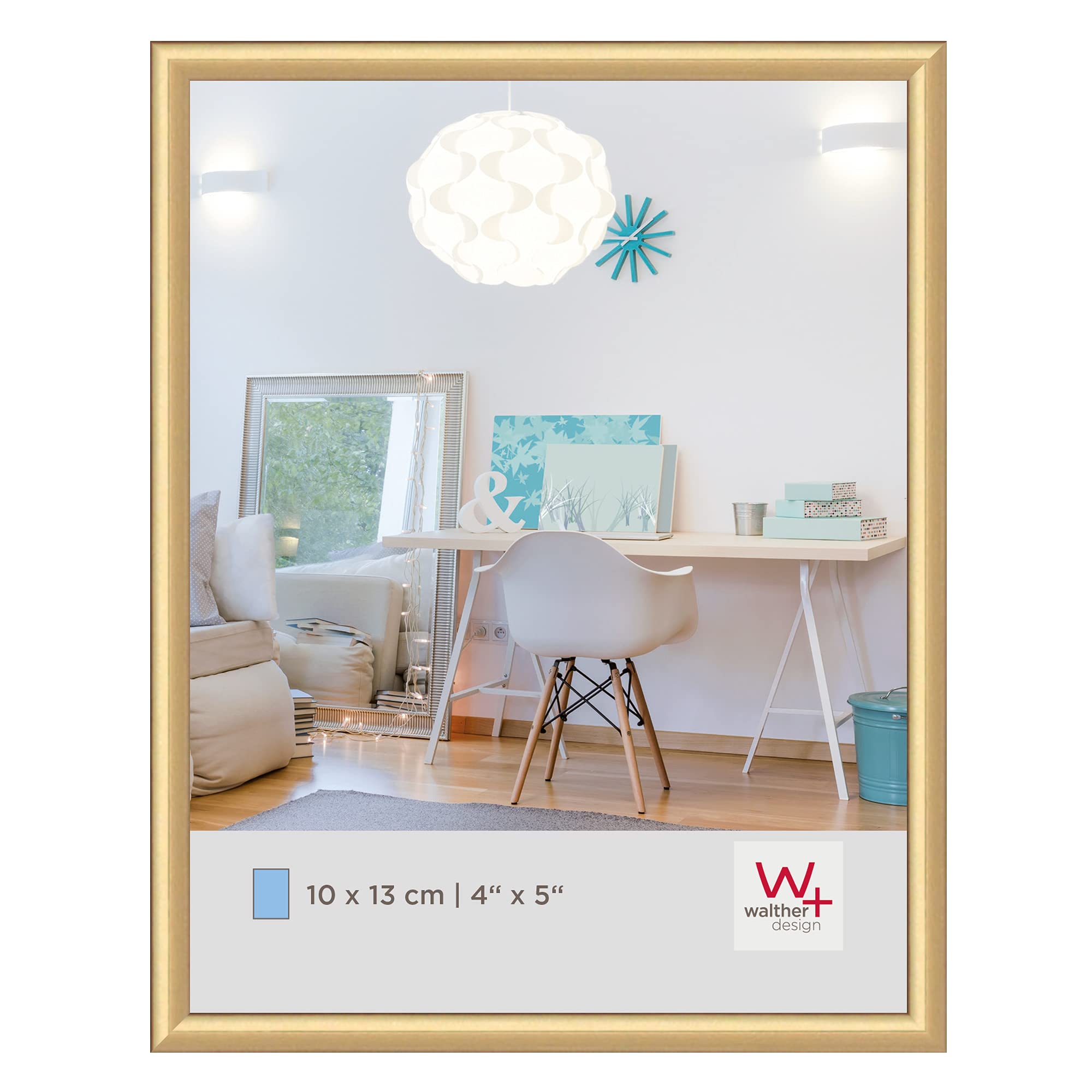 walther design Bilderrahmen gold 10 x 18 cm New Lifestyle Kunststoffrahmen KV118G