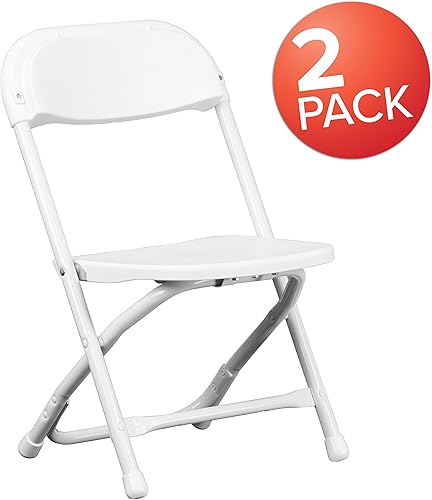 Miniatura 3 de Flash Furniture Paquete de 2 sillas plegables de plástico blanco para niños Blanco,Negro -,Azul,Marrón,Borgoña,Amarillo
