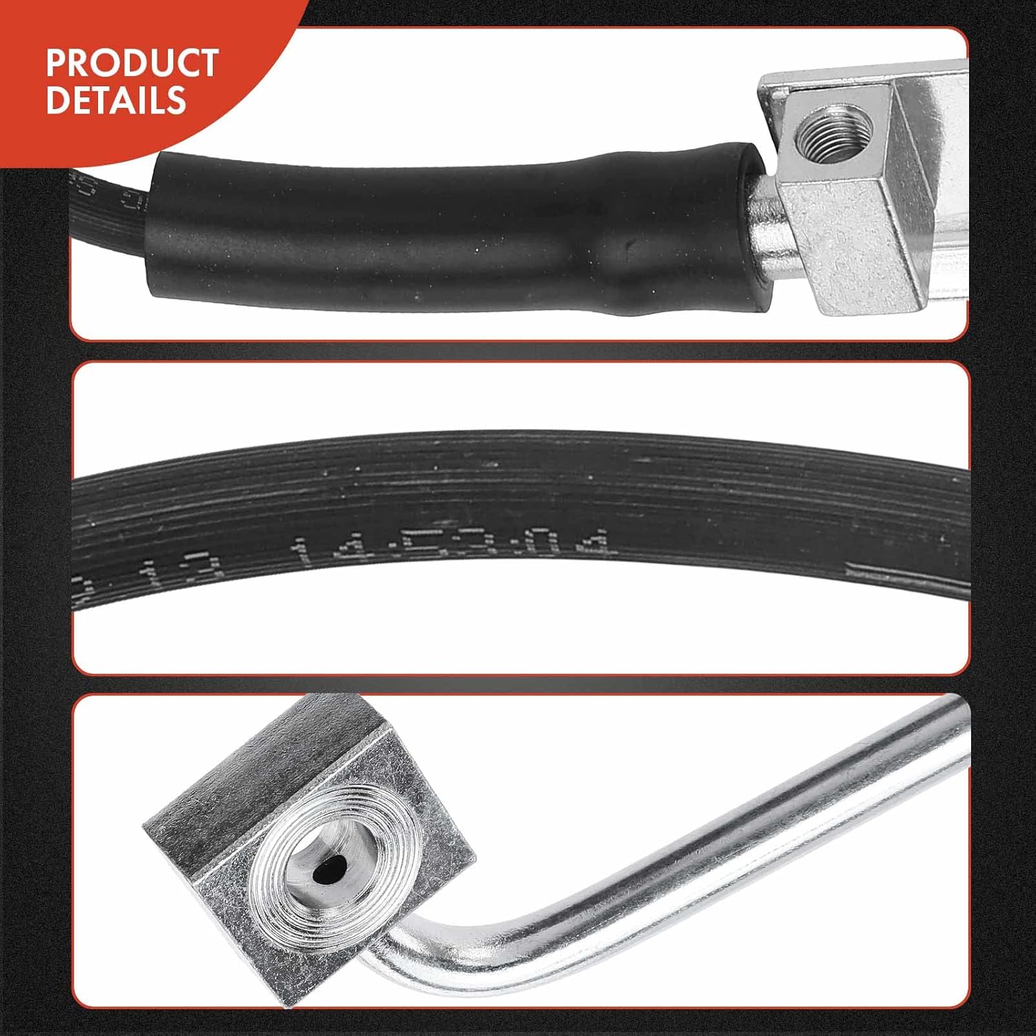 A-Premium Front Passenger Brake Hydraulic Hose Compatible with Select Dodge Models - Ram 1500 2002 2003 2004 2005, 4-Wheel ABS - Replace# 52010180AE