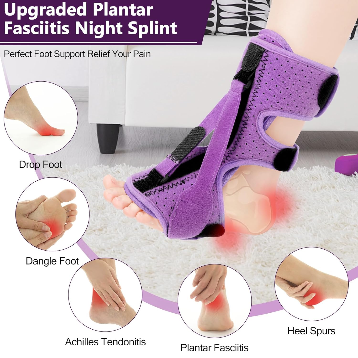 Plantar Fasciitis Night Splint (Lavender Purple)