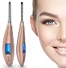 Heated Eyelash Curler, YCIGFUNS Ceramic Electric Eyelash Curler, USB Rechargeable Eyelash Curler with LCD Display for Eyelashes Natural Curling and Long Lasting NEW Version Rose Gold