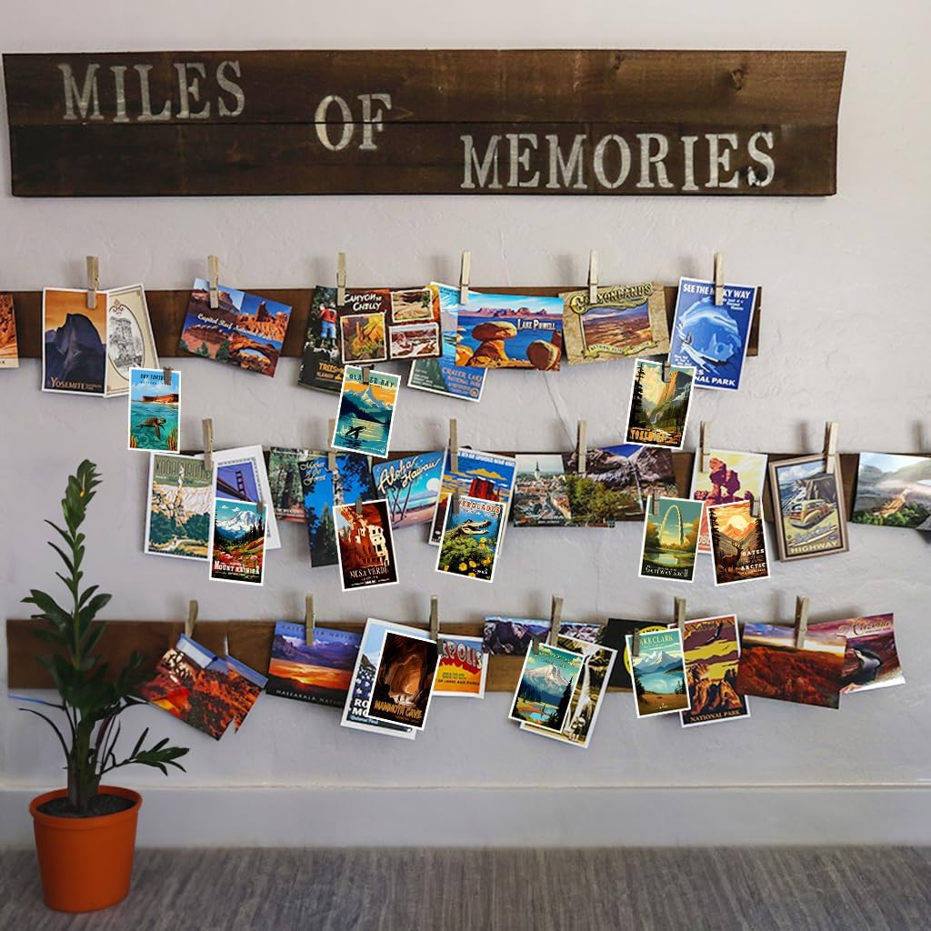 SHOXREM National Parks Theme Postcard Set: Retro Travel Posters Wall Decoration - 63 Abstract U.S. Parks Illustrations, 4" W x 6" H - Image 8