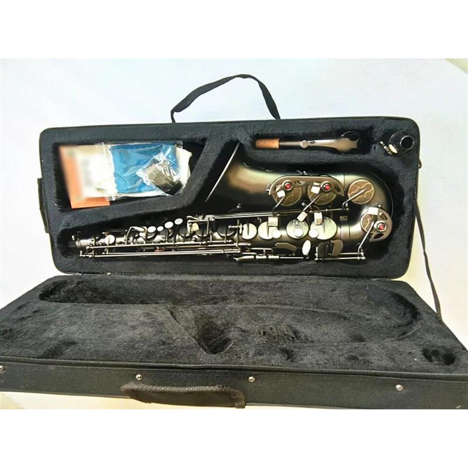 Saksofon altowy E-flat matowy saksofon czarny saksofon altowy ustnik Reed Neck akcesoria do instrumentów muzycznych profesjonalny Saksofon